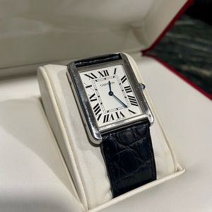 Cartier Tank Solo Stainless Steel Box Leather Strap